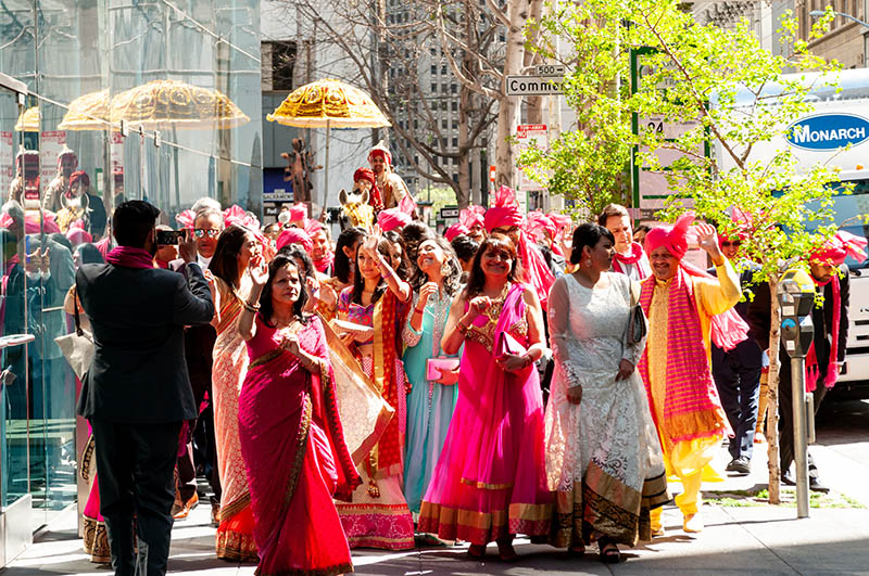 Baraat: Groom on Ghodi (Horseback), Financial District, San Francisco Bently Reserve