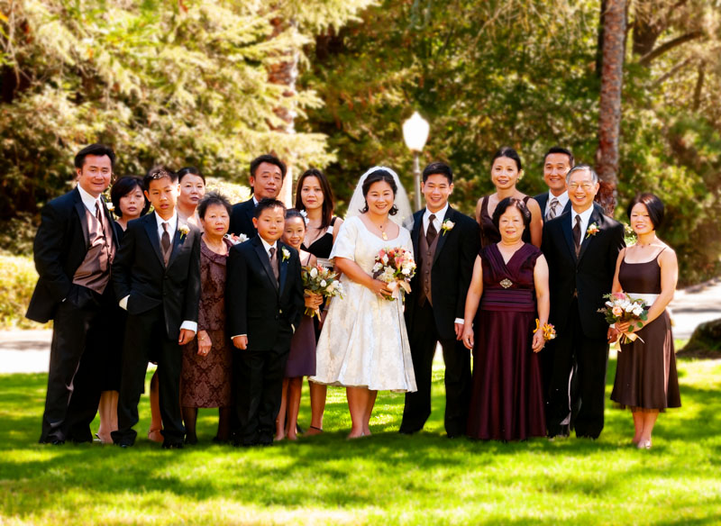 Hacienda: Bride and Groom with Extended Family